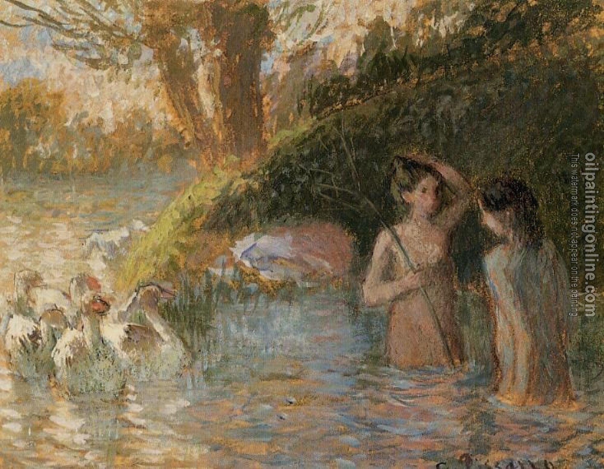 Pissarro, Camille - Bathing Goose Maidens